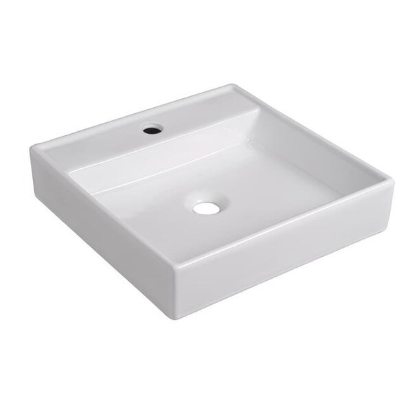 Sfc Center TP-7657 White Artistic Porcelain Vessel Bathroom Sink; 17.7 x 17.7 x 4.125 in. TP-7657 - main
